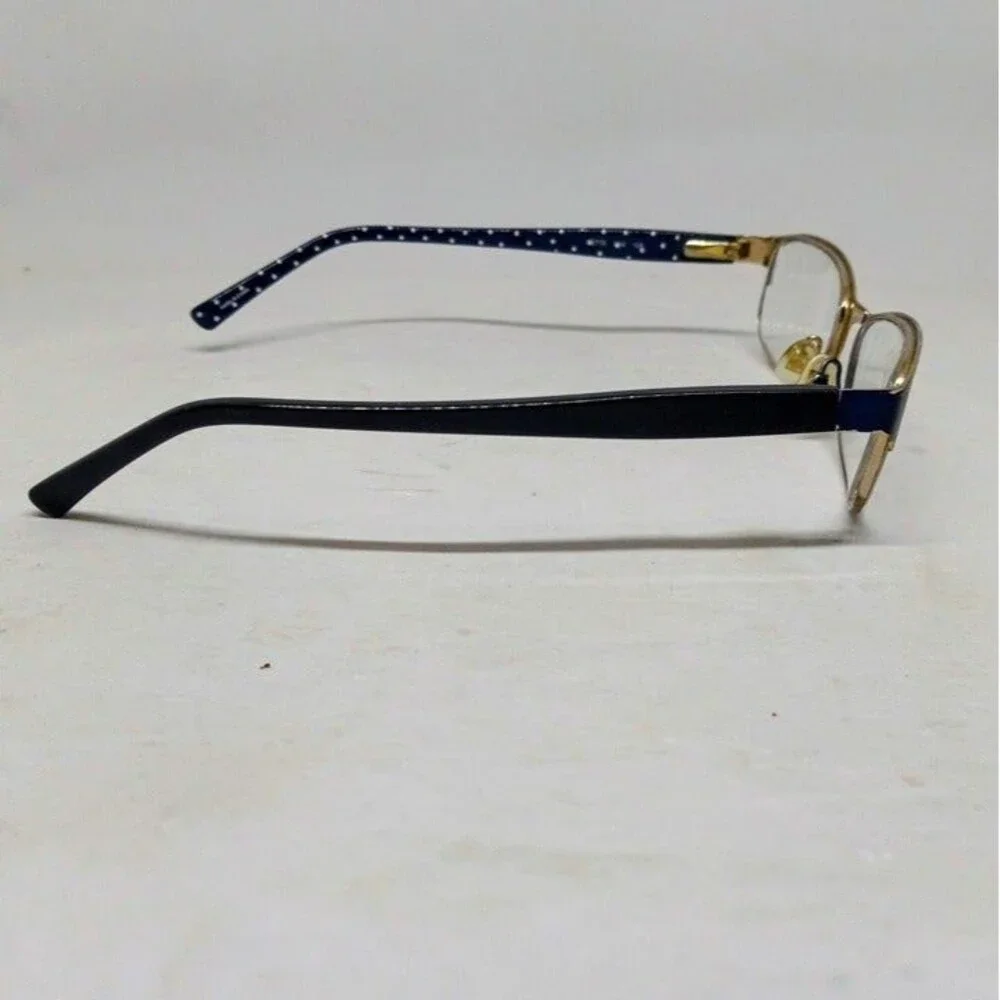 Kate Spade New York Ambrosette Eyeglass Frames-Navy Polka Dots-Rectangle